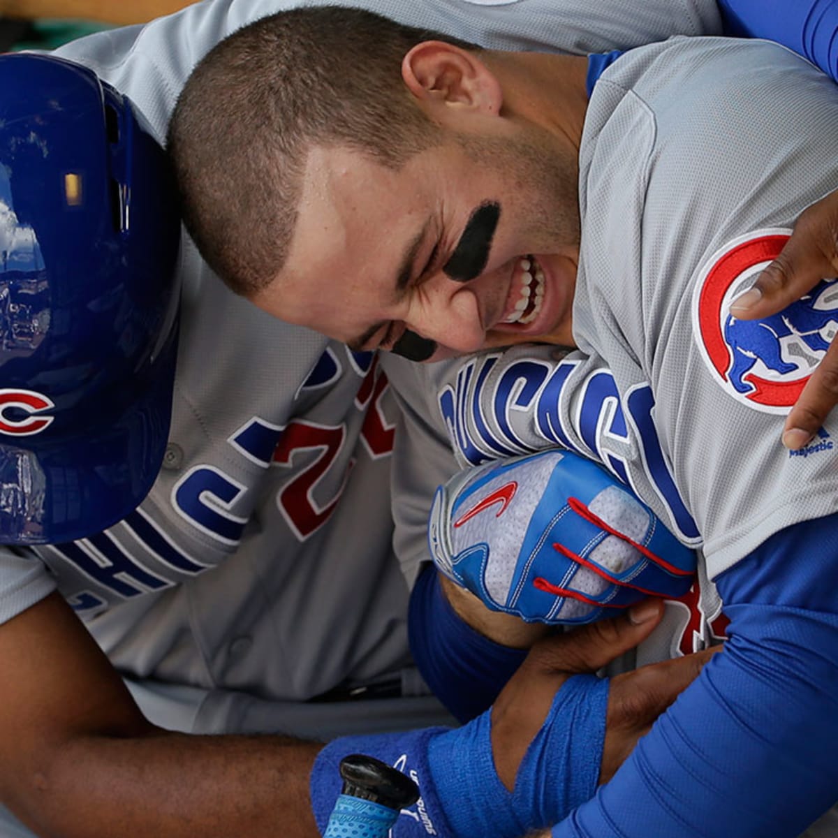 Anthony Rizzo, David Ross, and Kris Bryant by David Banks