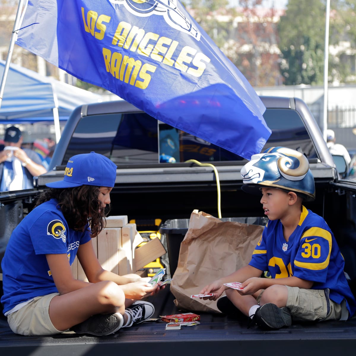 Los Angeles Rams Cheerleaders perform during the homecoming of the