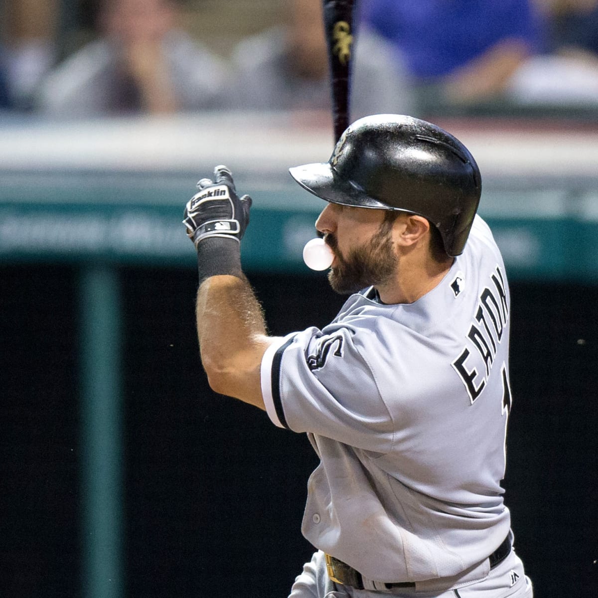 White Sox's Adam Eaton blows bubble while hitting grand slam