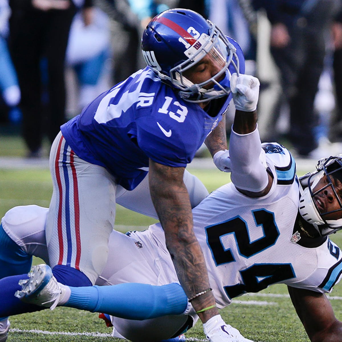 Giants' Odell Beckham trashed by Panthers DBs Josh Norman