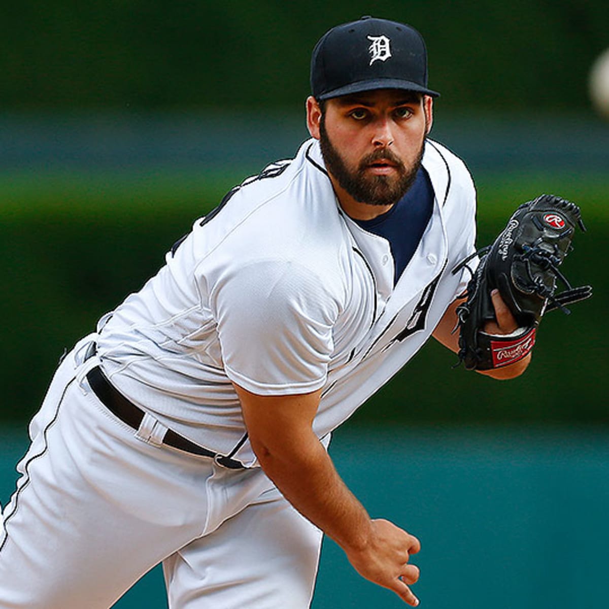 Detroit Tigers' Michael Fulmer reacts to dominance out of the bullpen