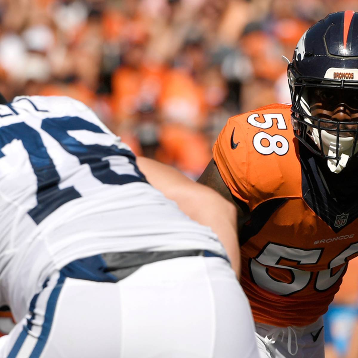 Von Miller gives secrets to Broncos blocker after beating him