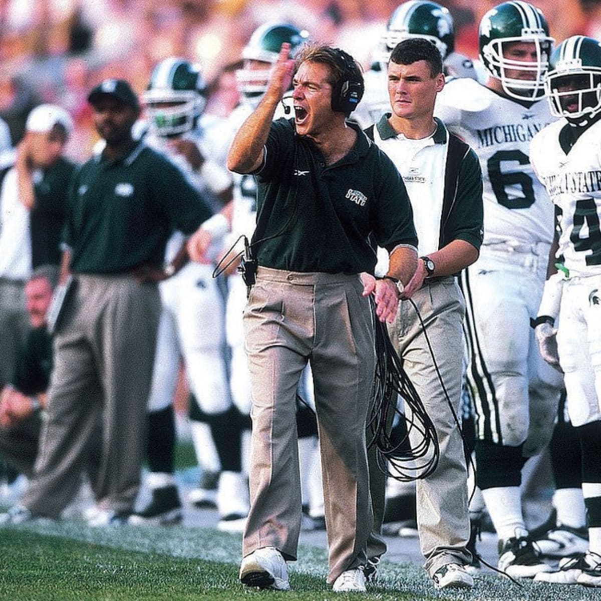 Former Michigan State Spartans coach Nick Saban was always seen as  brilliant football mind - Sports Illustrated
