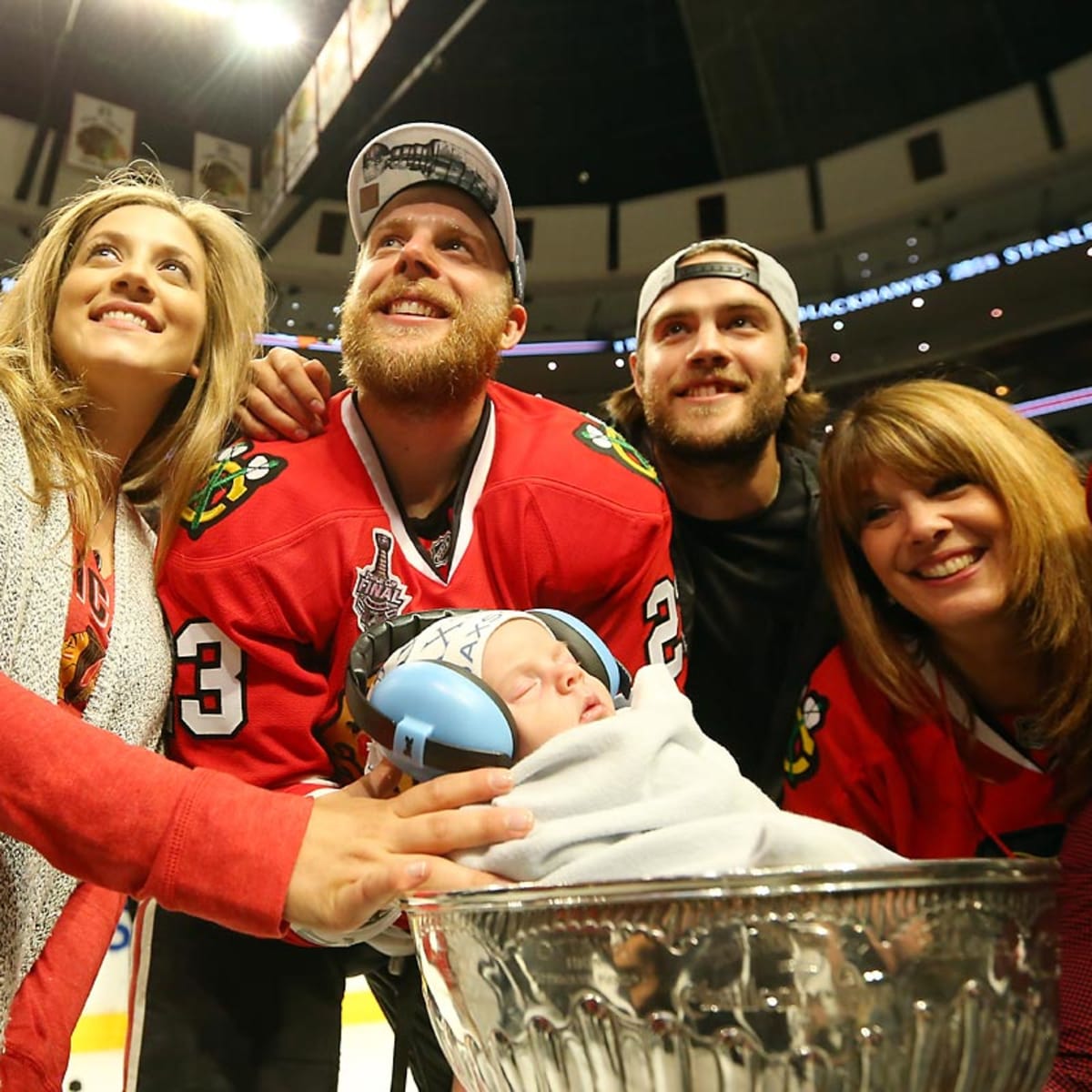 Kyle Clifford puts his baby in Stanley Cup
