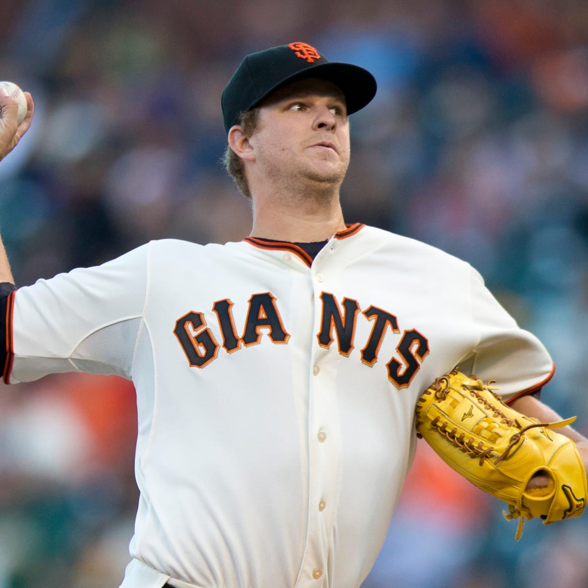 San Francisco Giants pitcher Matt Cain, right, joined by his wife