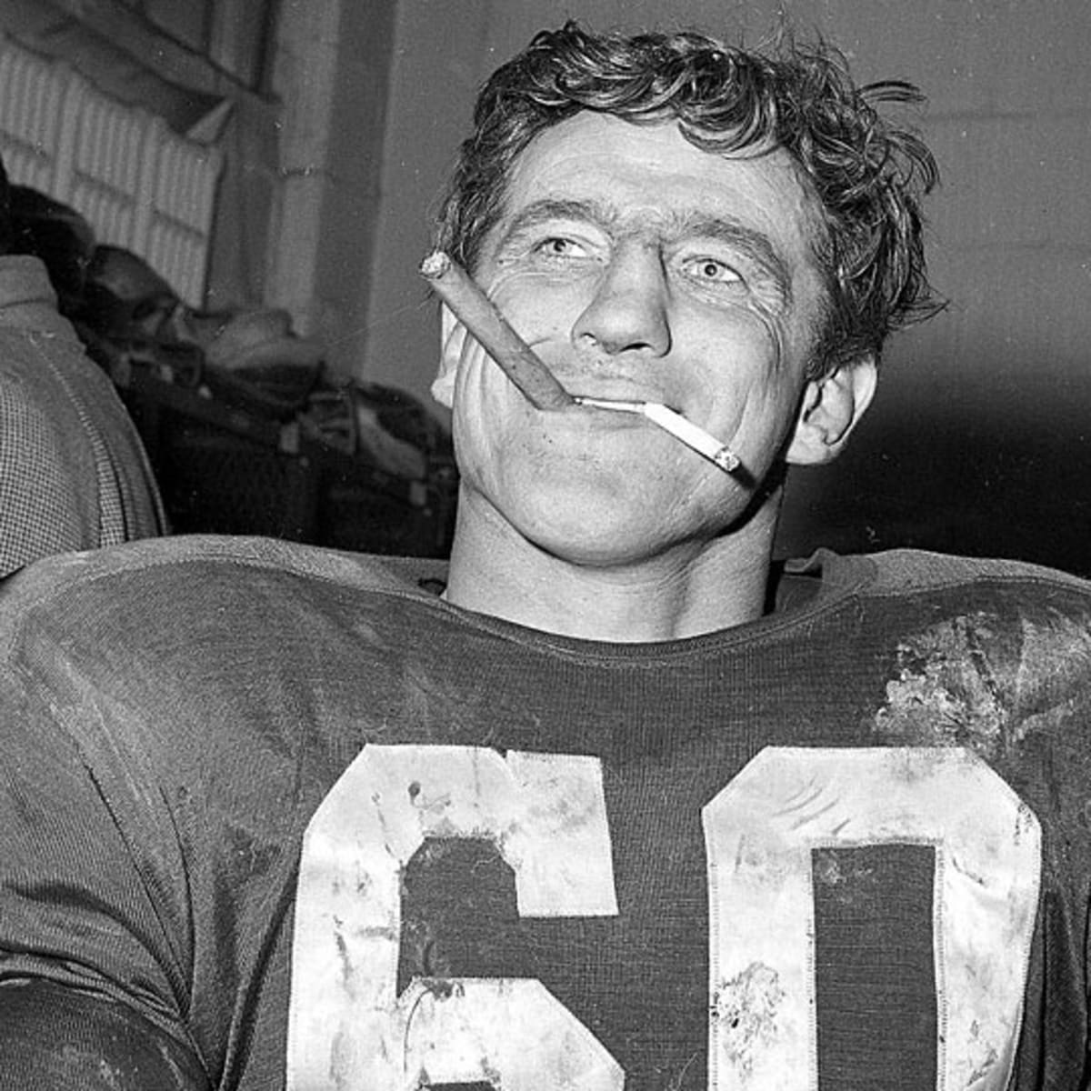 Chuck Bednarik, played football for Liberty High School (1943) and the Philadelphia  Eagles (1949-1962).