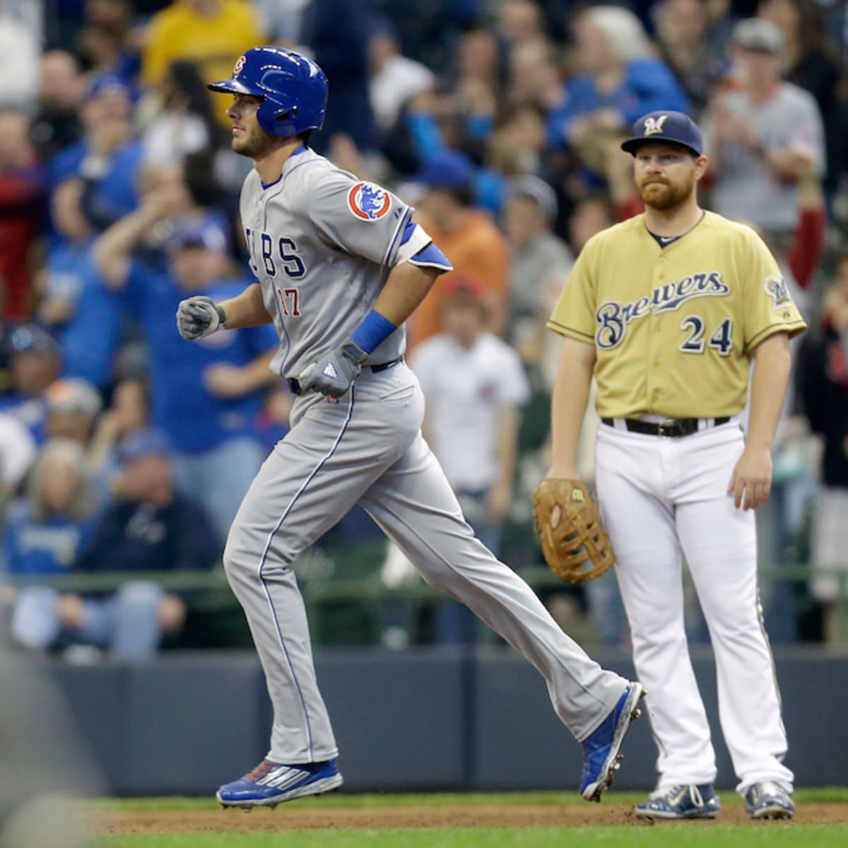 Former Iowa Cub Kris Bryant hits first MLB home run