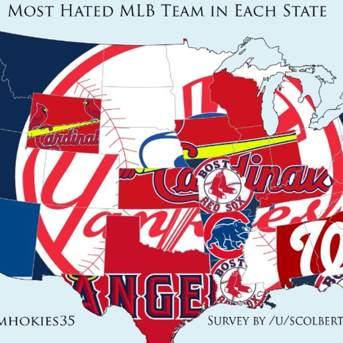 New Map Shows The Most Hated Major League Baseball Teams In Each State This  Season - BroBible