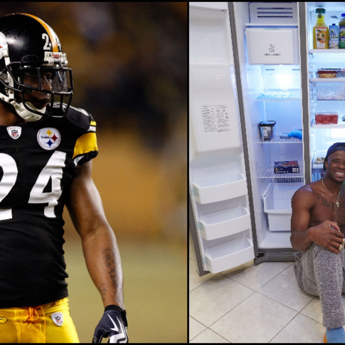 The refrigerator behind Ike Taylor - Behind the Steel Curtain