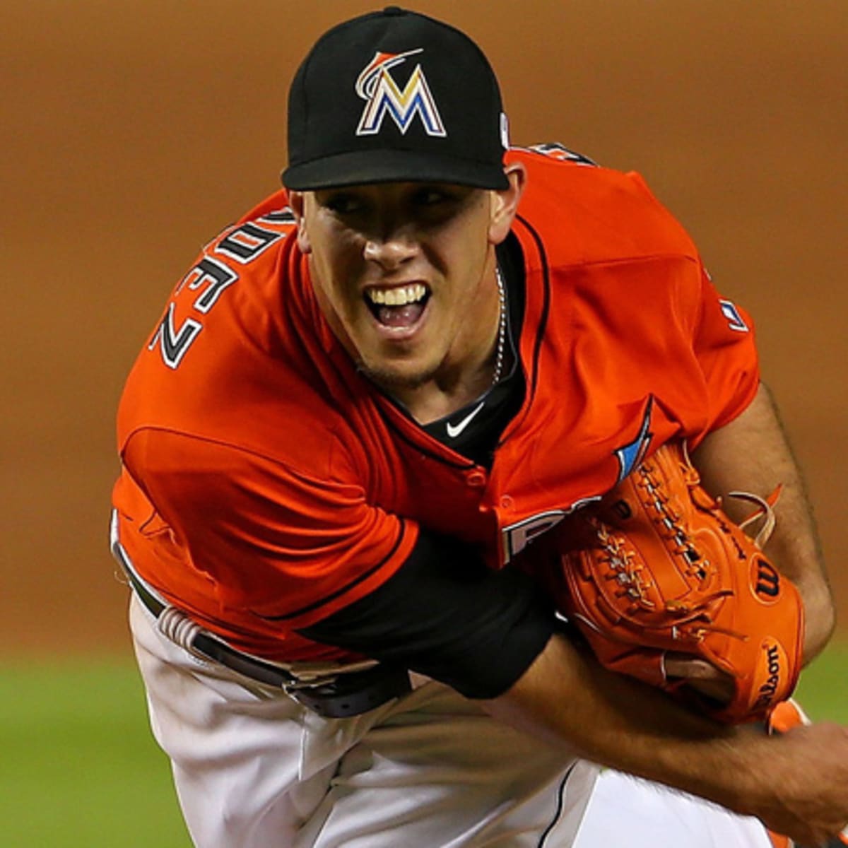 Portrait of Miami Marlins outfielder Giancarlo Stanton wearing News  Photo - Getty Images