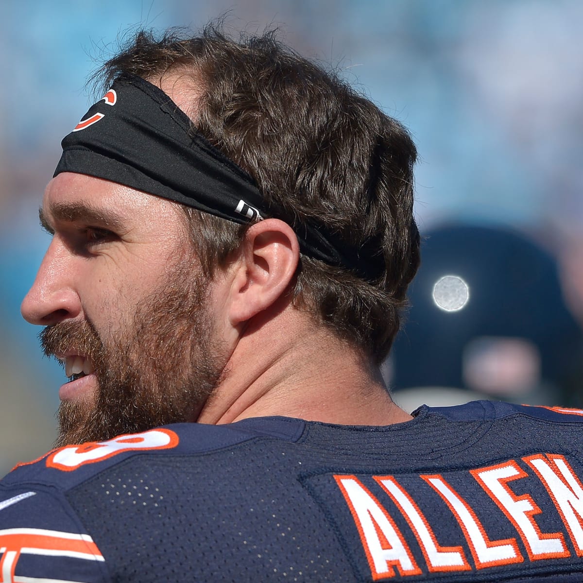 14 November 2010: Minnesota Vikings defensive end Jared Allen (69) on the  sidelines after getting a sack. The Chicago Bears defeated the Minnesota  Vikings by a score of 27 to 13 at