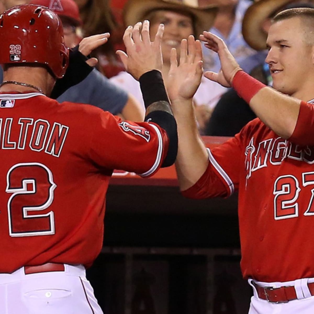 Los Angeles Angels trio of Josh Hamilton, Mike Trout and Albert Pujols are  together at last