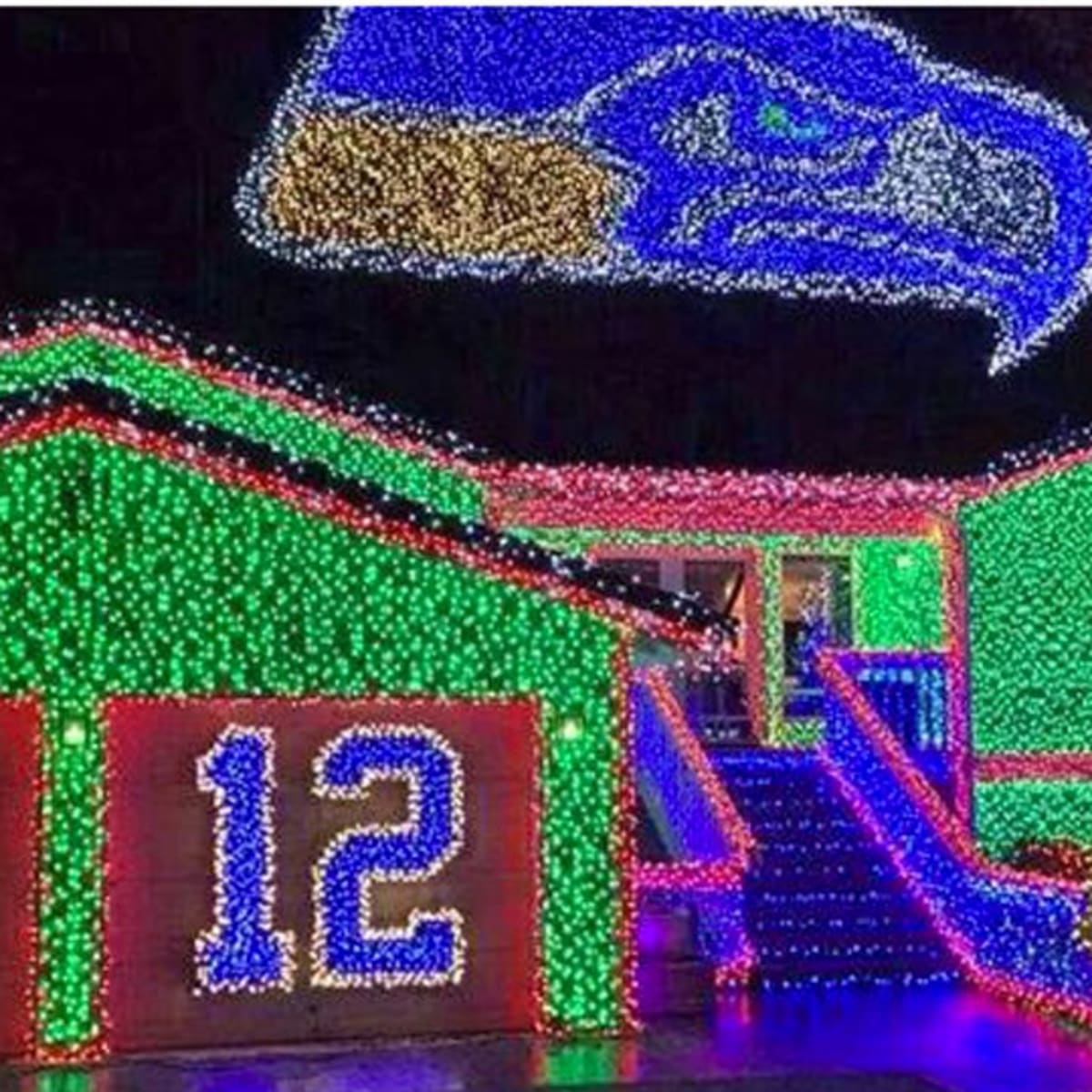 Fan spent 400 hours and used 175,000 lights for his Seahawks