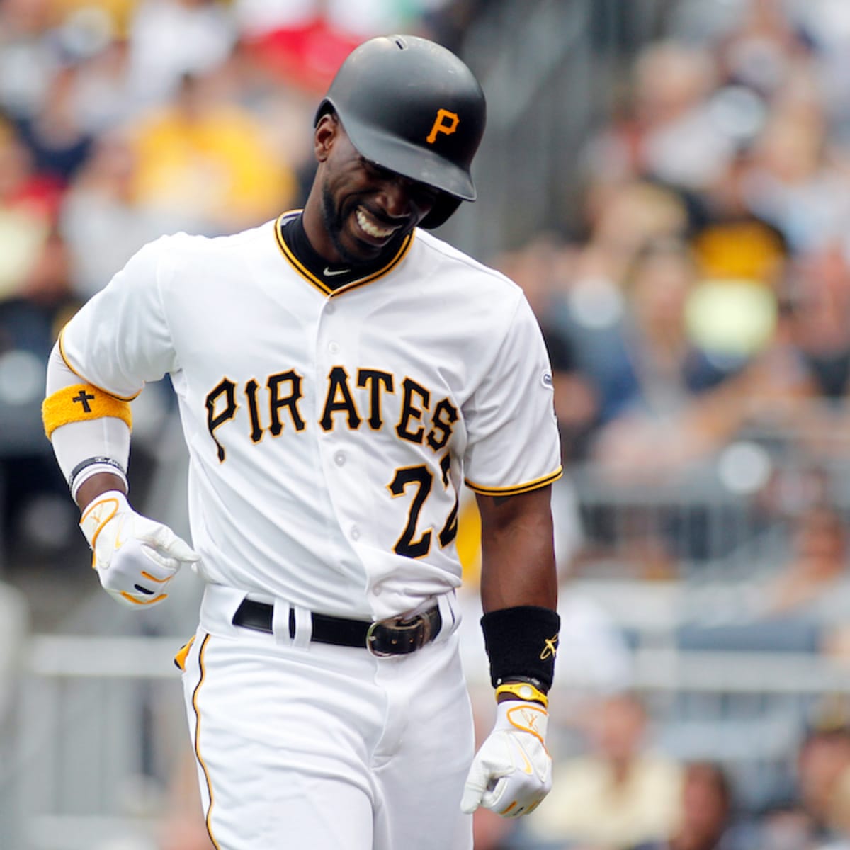 Andrew McCutchen in Pittsburgh Pirates lineup after hit by pitch