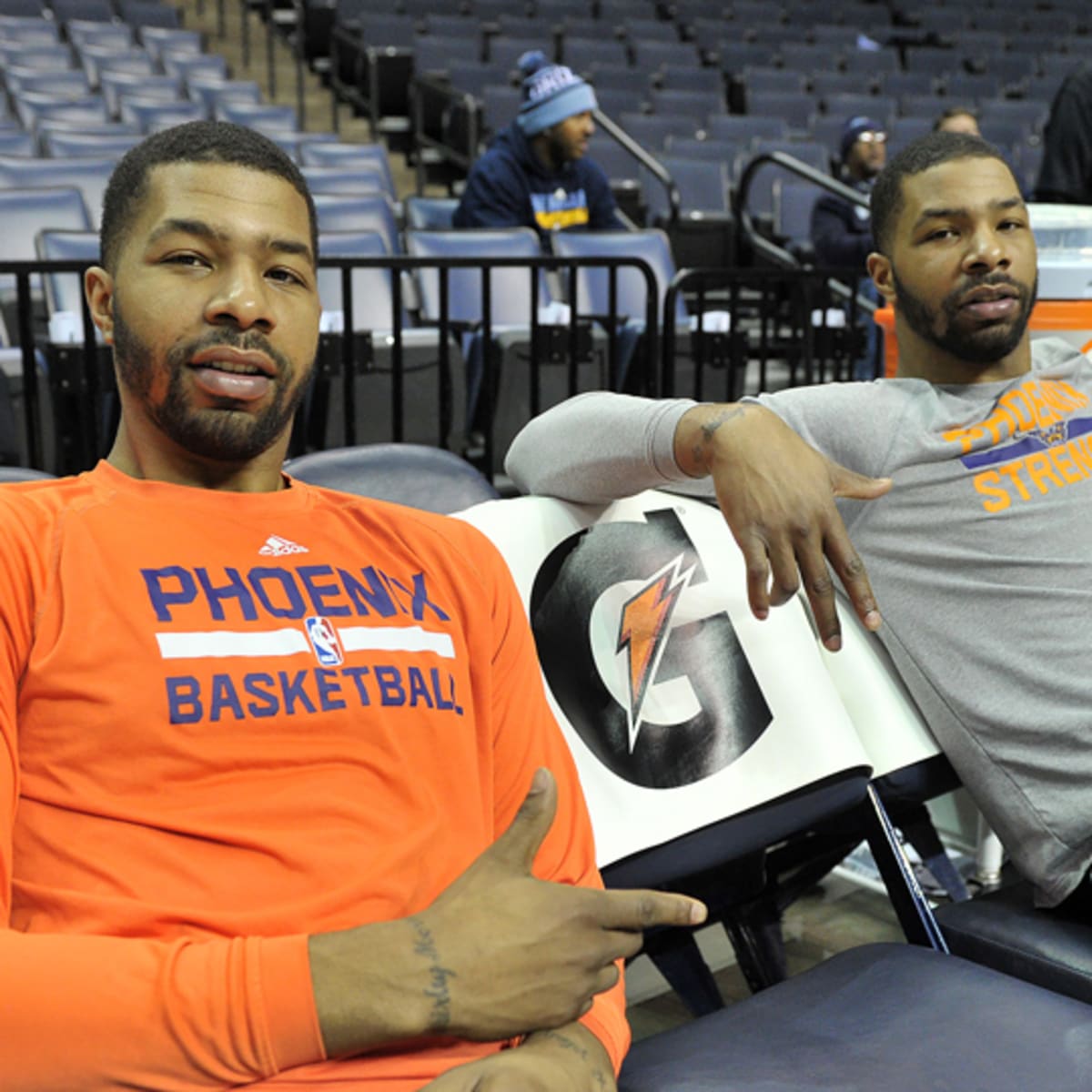 Markieff and Marcus Morris with the Suns