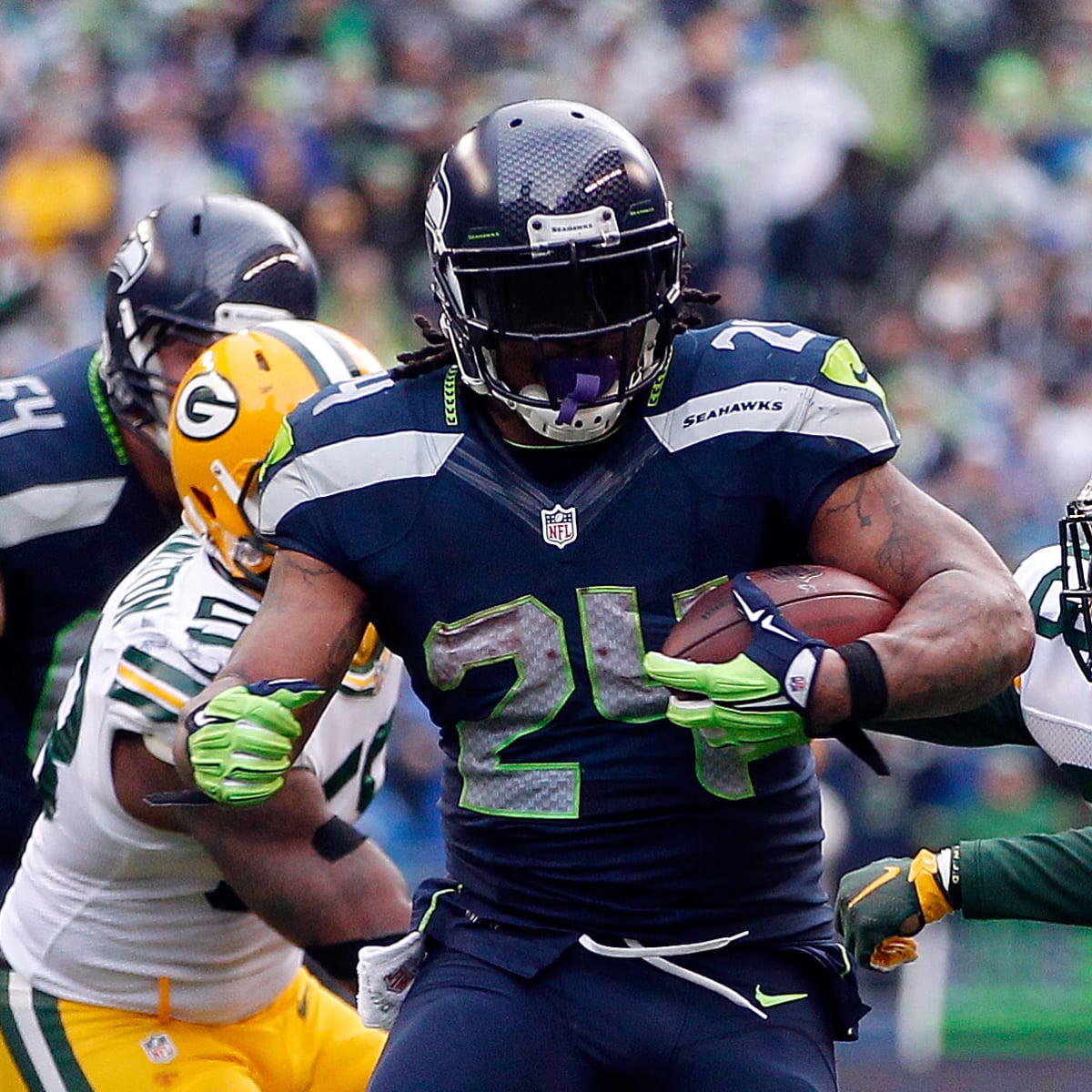 Seahawks running back Marshawn Lynch fined for obscene TD celebration - Los  Angeles Times