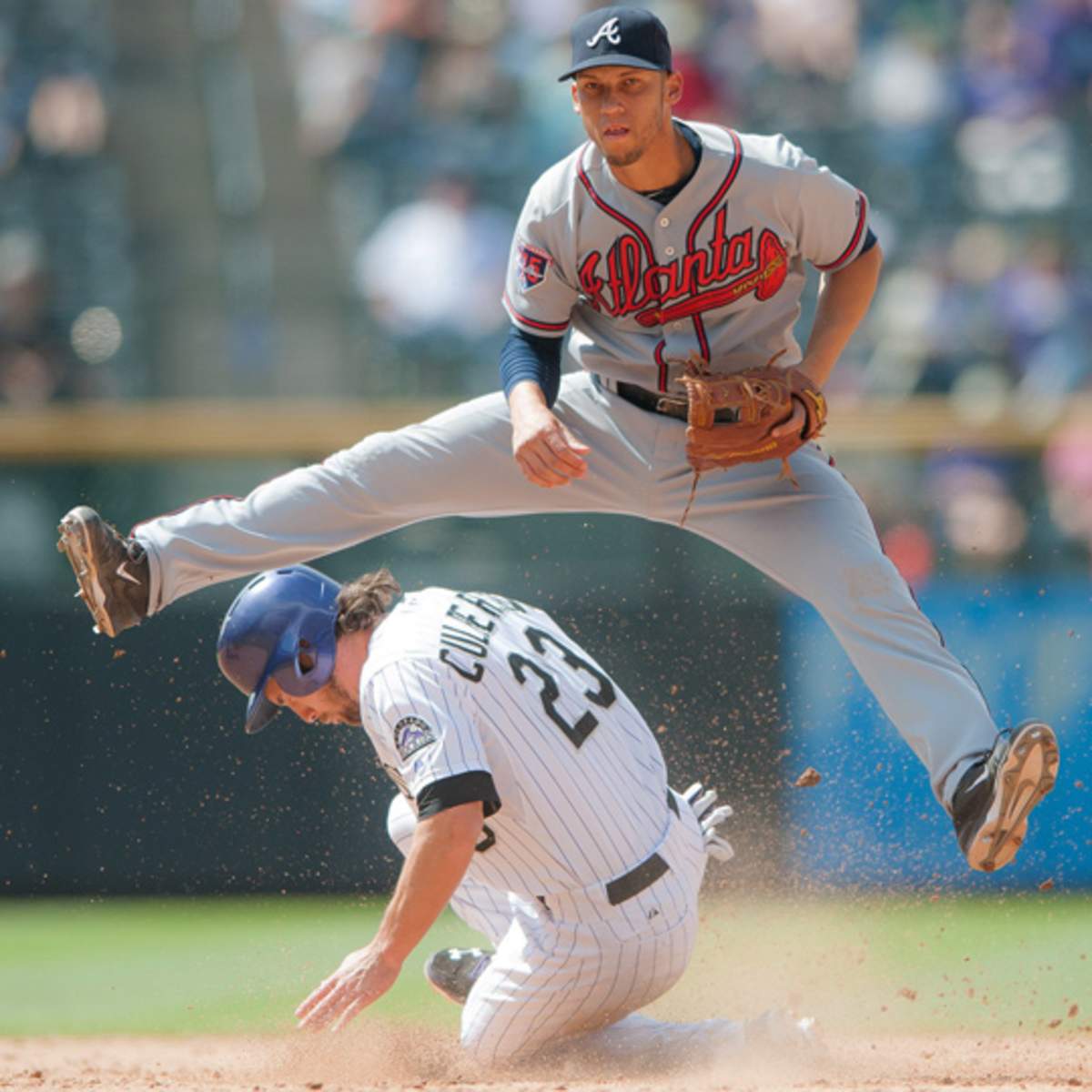 Los Angeles Angels' Andrelton Simmons (2) throws his arm around