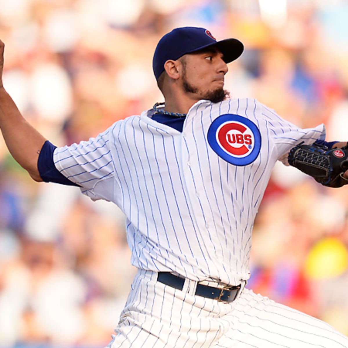 Justin Garza of the Boston Red Sox delivers a pitch against the News  Photo - Getty Images