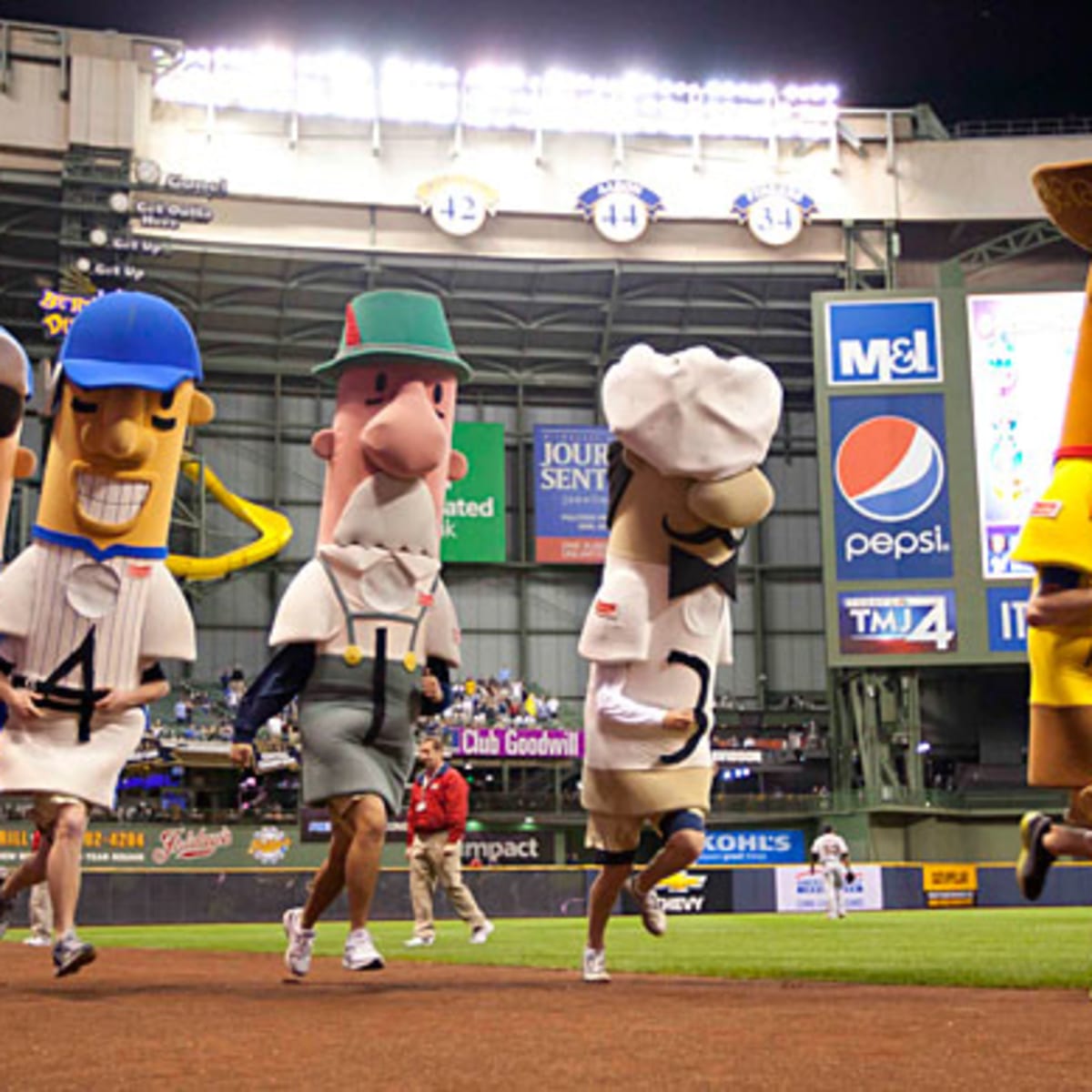 You can buy the original Milwaukee Brewers racing sausages costumes