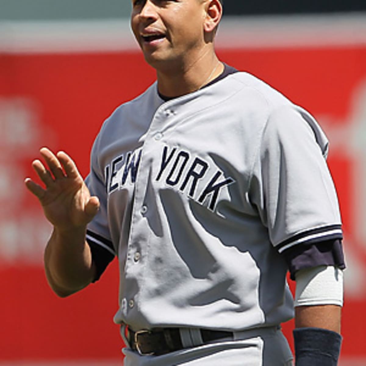 Would anyone happen to know where I could buy a Jeter jersey with the  stripe on the sleeve like this? I've been having a real hard time finding  any info on a