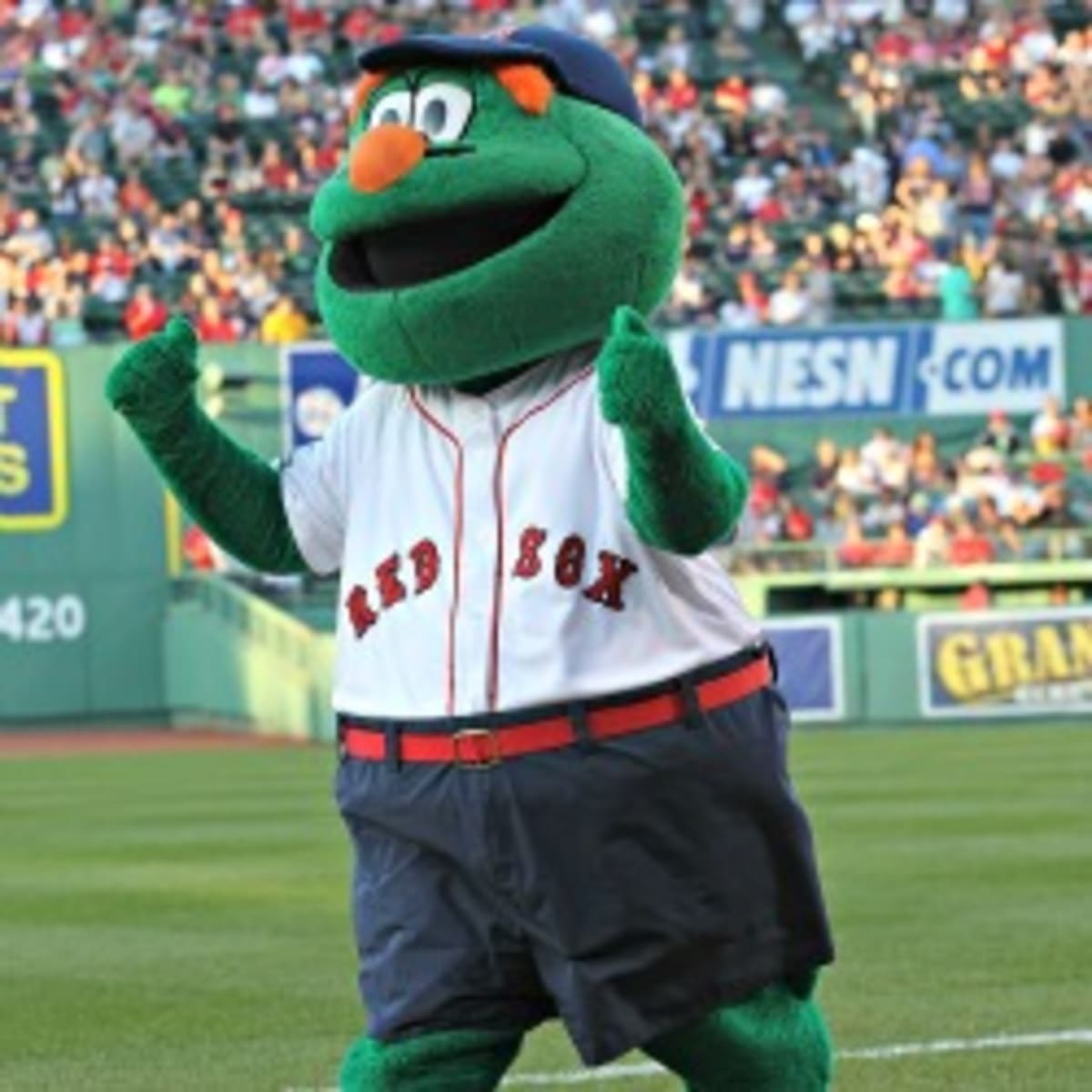 Boston Red Sox mascots Wally and Tessie display the patch during a News  Photo - Getty Images