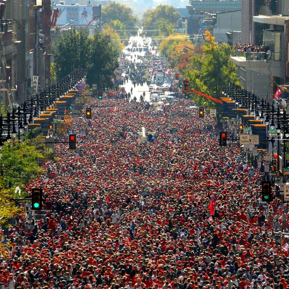 Photos of a Phillies Parade – A Sea of People All in Red