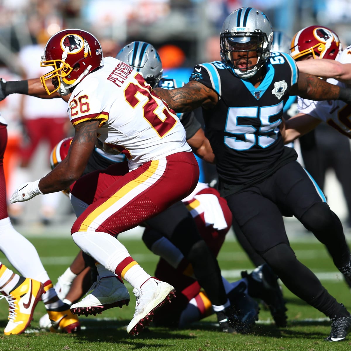 Guice, Peterson run over Panthers, Redskins win 29-21