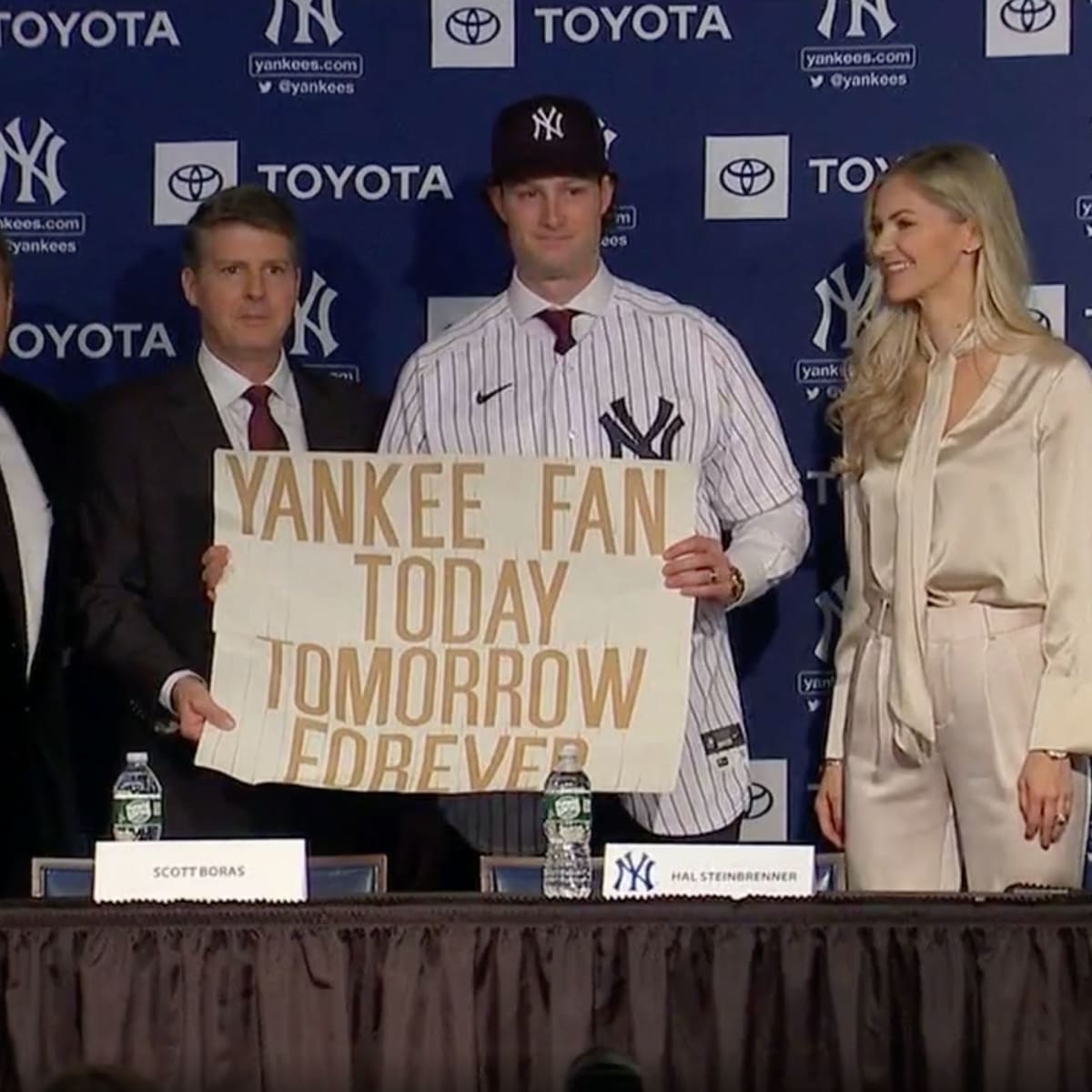 Gerrit Cole's 'Yankee Fan Today Tomorrow Forever' sign is perfect 