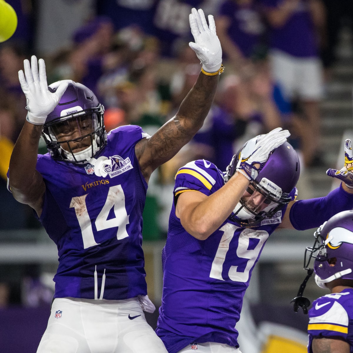 Adam Thielen & Stefon Diggs Minnesota Vikings Autographed 16 x 20 Hurdle  Photograph