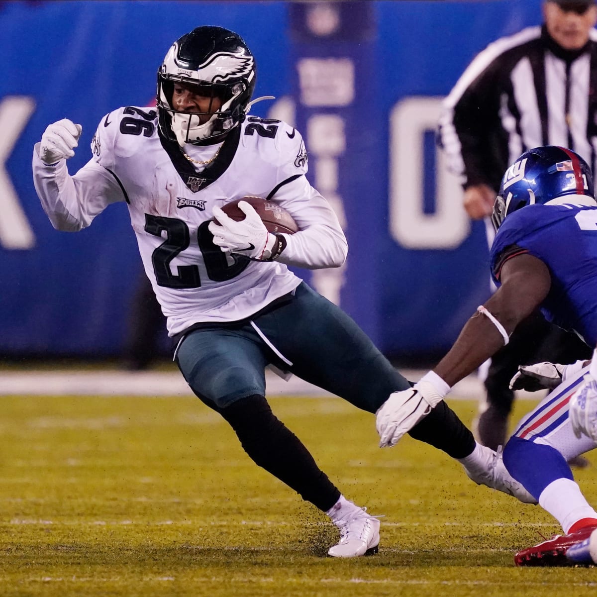 Eagles' Miles Sanders picked up an award this week. He's looking