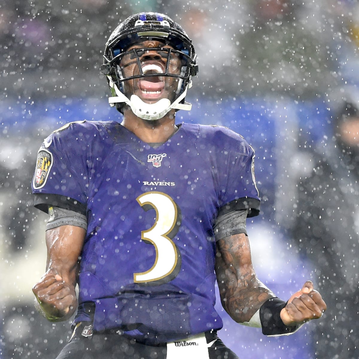 August 20, 2018: Baltimore Ravens running back Gus Edwards (35) runs with  the ball during NFL football preseason game action between the Baltimore  Ravens and the Indianapolis Colts at Lucas Oil Stadium