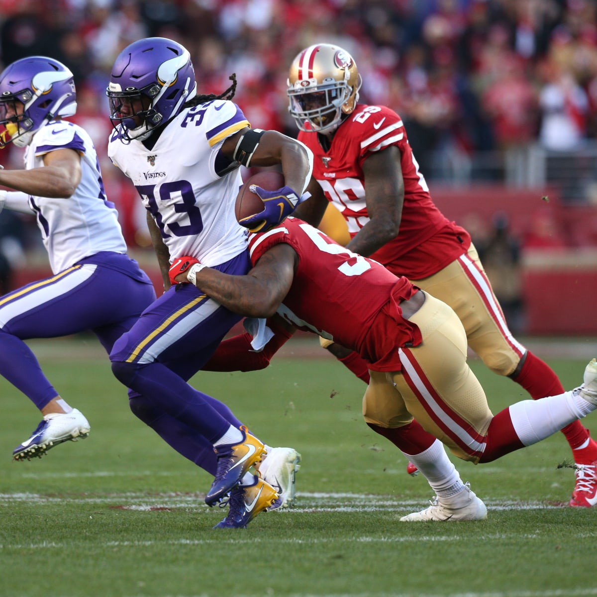 Dalvin Cook stats: 49ers shutting down Vikings RB in Divisional round  matchup - DraftKings Network