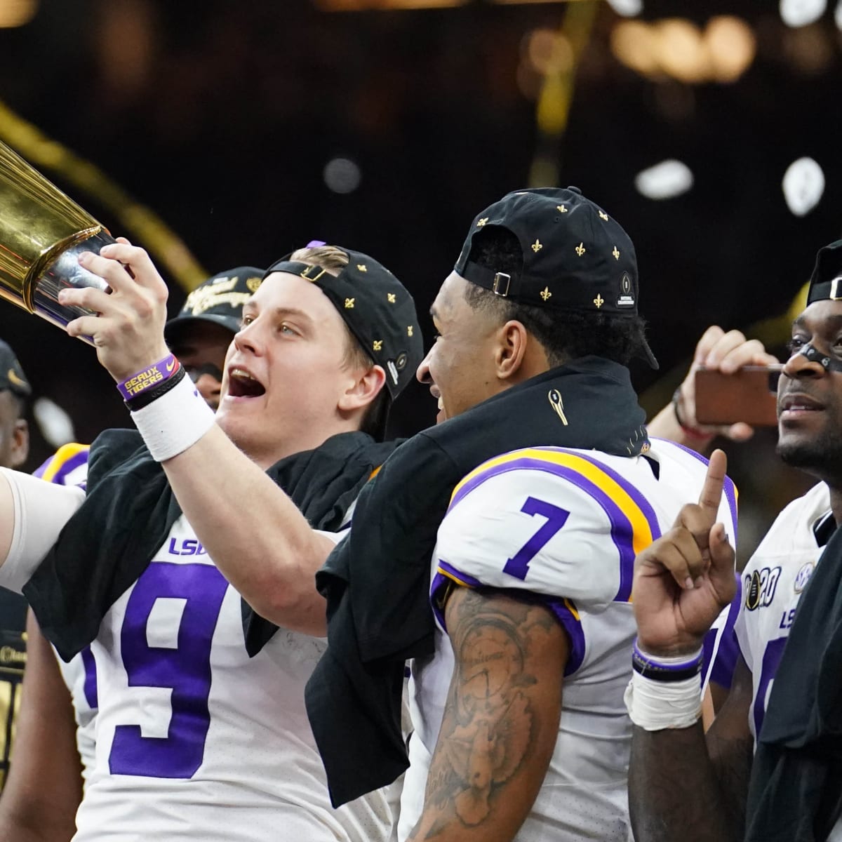 Joe Burrow celebrated LSU's national championship by smoking a cigar in the  Superdome