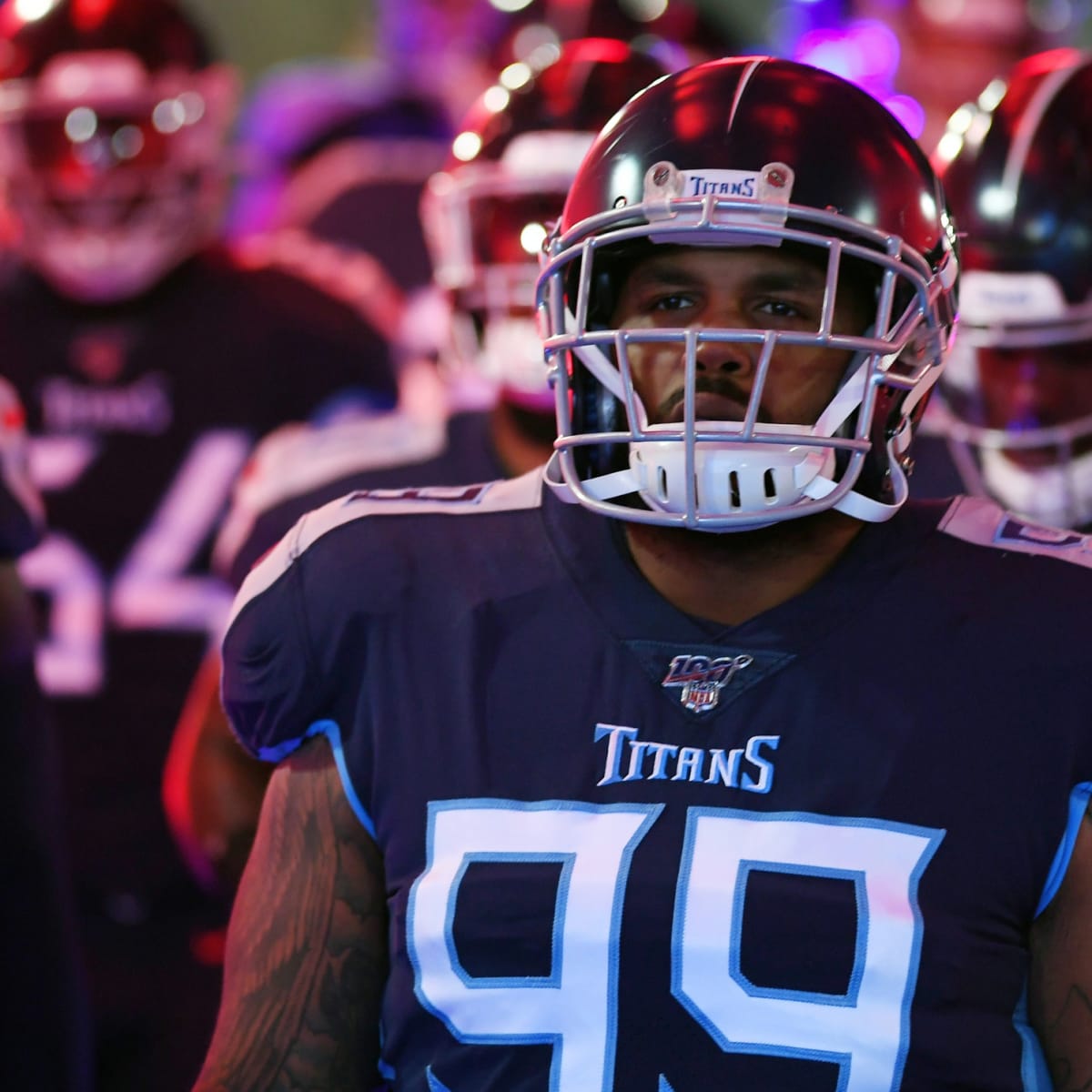 Tennessee Titans defensive end Jurrell Casey (99) rushes in