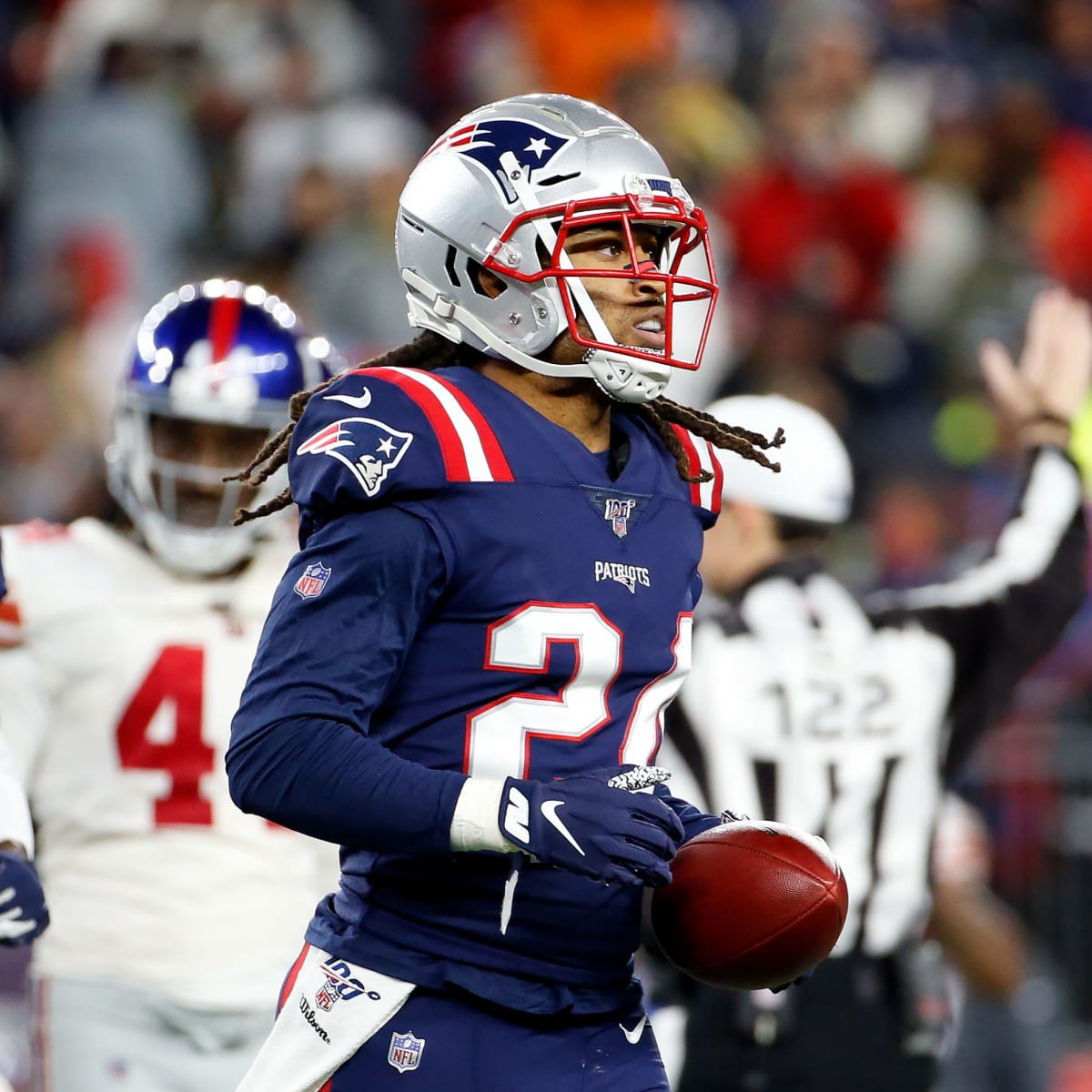 Lot Detail - 2019 Stephon Gilmore Game Used & Photo Matched NE Patriots  Jersey For 2 Games From 2019 NFL Defensive POTY Season – Only 6th  Cornerback To Win Award (NFL-PSA/DNA & Resolution Photomatching)