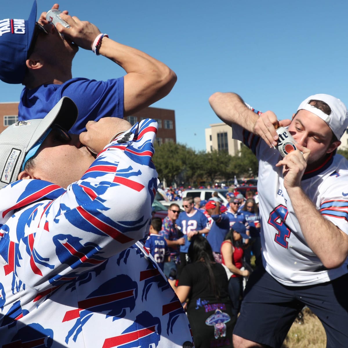 LOOK: Bills fans wearing Buffalo wings on their heads 