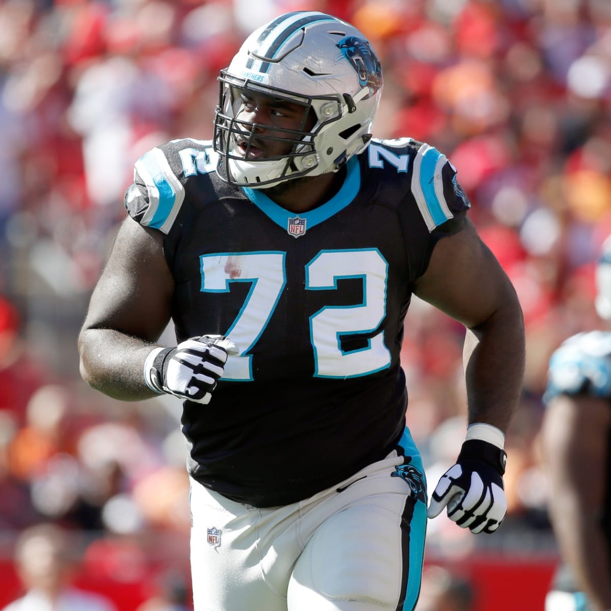 Carolina Panthers offensive tackle Taylor Moton (72) during an NFL