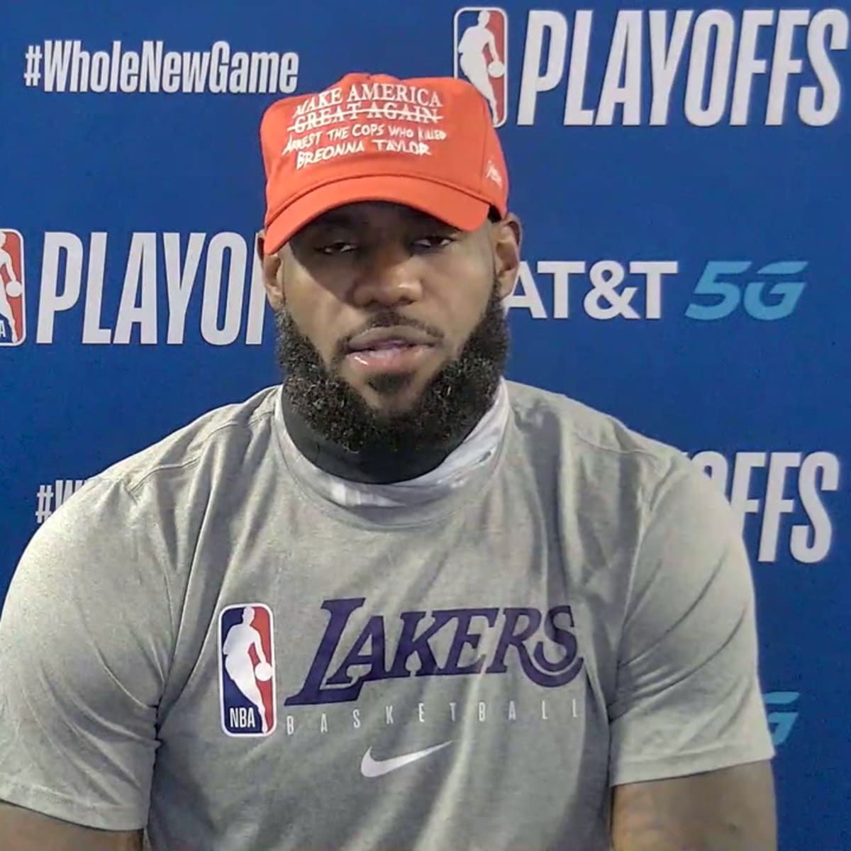 LeBron James wears knockoff MAGA hat before playoff game: 'Make America  Arrest The Cops Who Killed Breonna Taylor