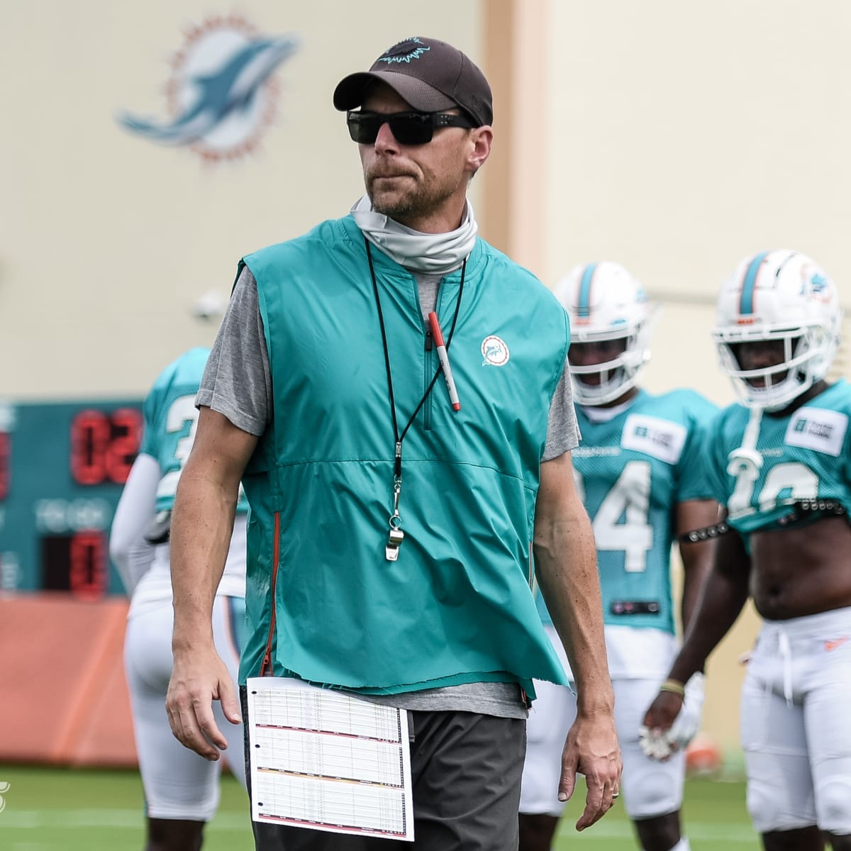 Defensive Coordinator Josh Boyer meets with the media