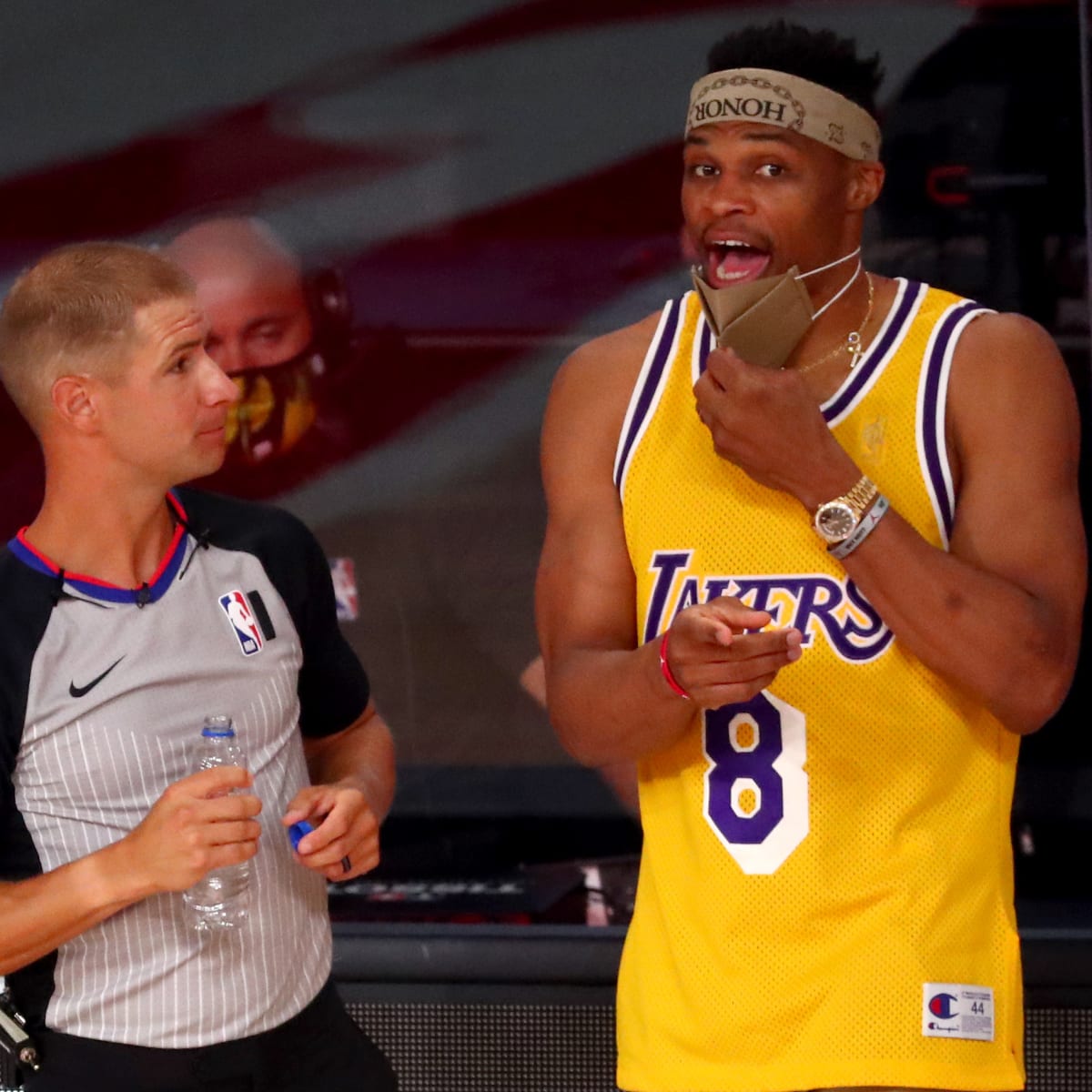 Russell Westbrook Wears Kobe's Lakers Jersey During Rockets Game