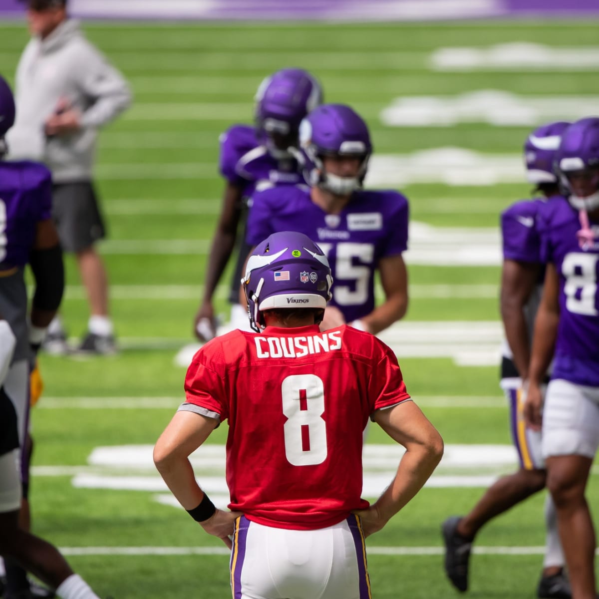 Minnesota Vikings wide receiver Alexander Hollins runs after a