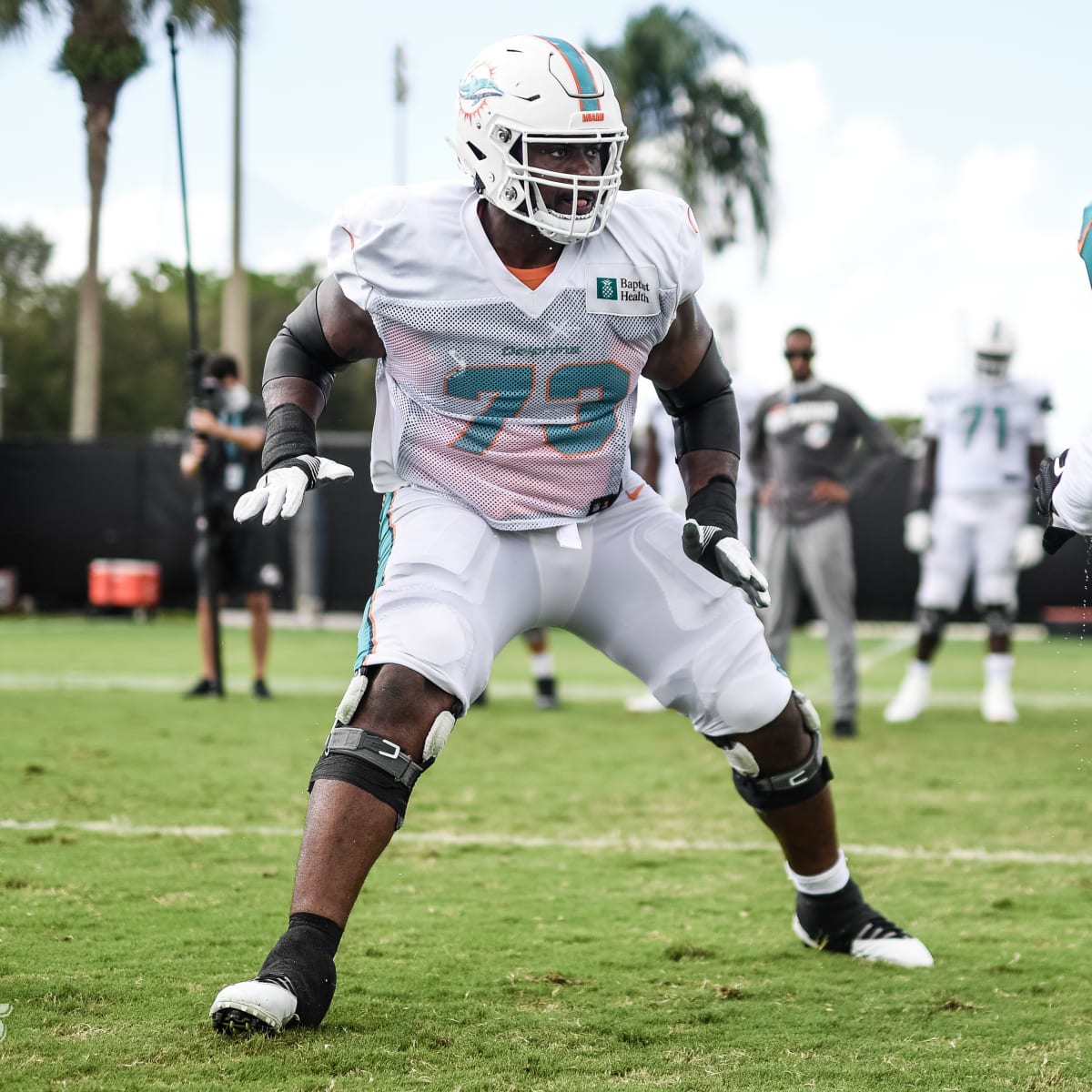 Miami Dolphins Rookie Offensive Linemen Austin Jackson Solomon Kindley  Robert Hunt