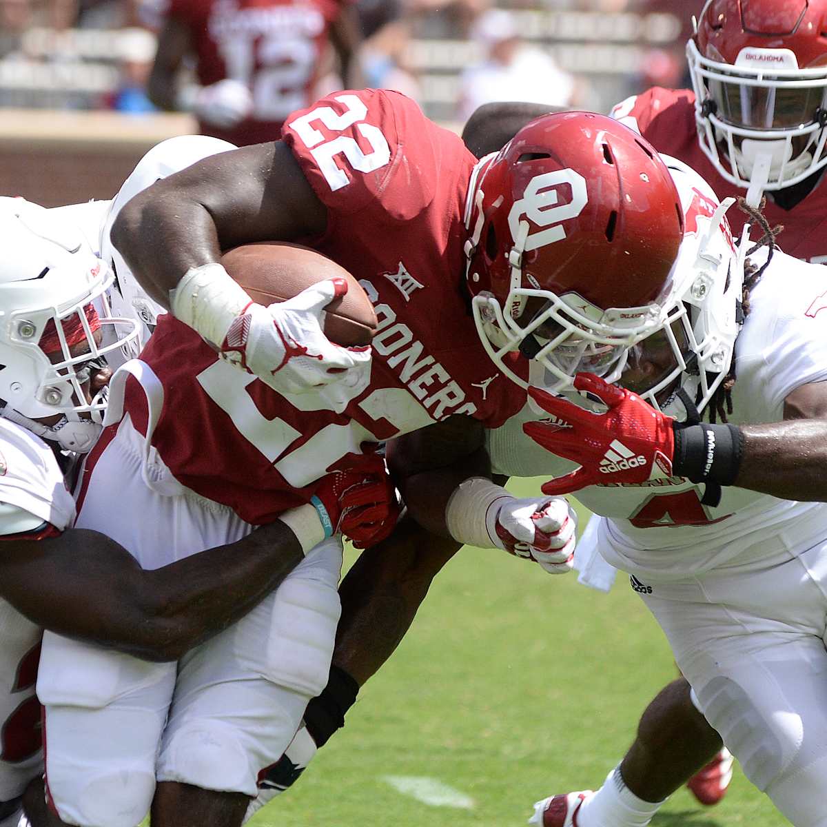 Oklahoma Sooners coach Lincoln Riley says RB Kennedy Brooks and DL