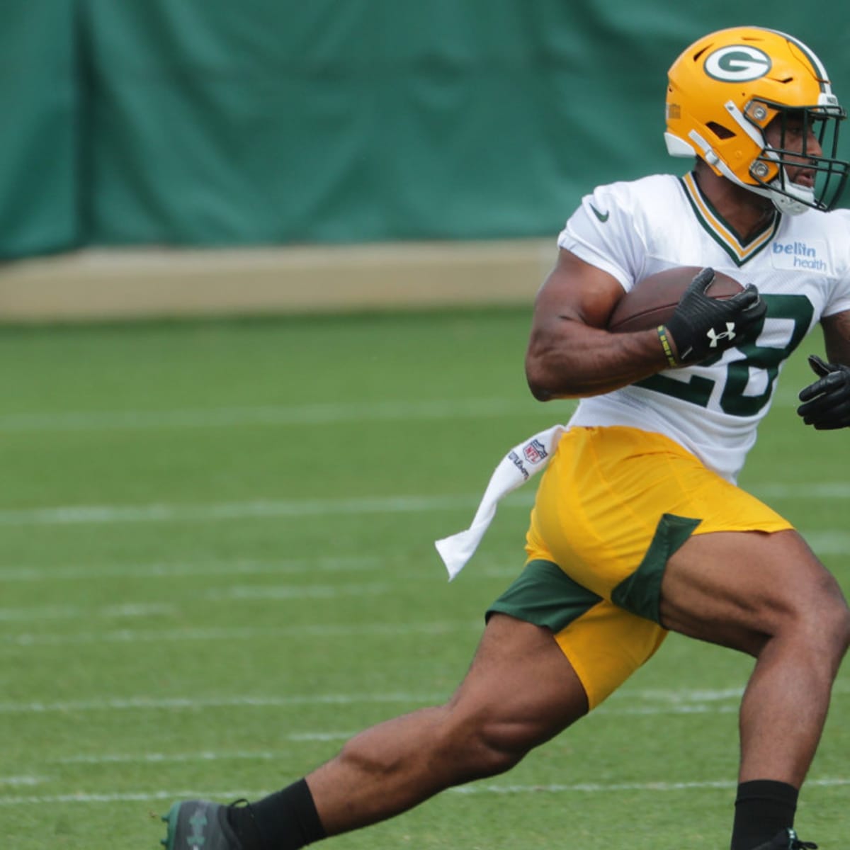 Green Bay Packers' Josiah Deguara runs a drill during an NFL football  minicamp Tuesday, June 8, 2021, in Green Bay, Wis. (AP Photo/Morry Gash  Stock Photo - Alamy