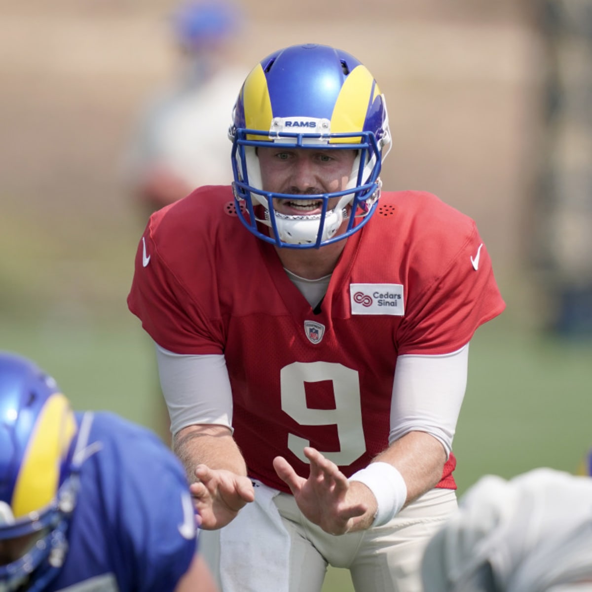 Los Angeles Rams quarterback John Wolford during warmups before an NFL  football game against the Kansas City Chiefs, Sunday, Nov. 27, 2022 in  Kansas City, Mo. (AP Photo/Reed Hoffmann Stock Photo - Alamy