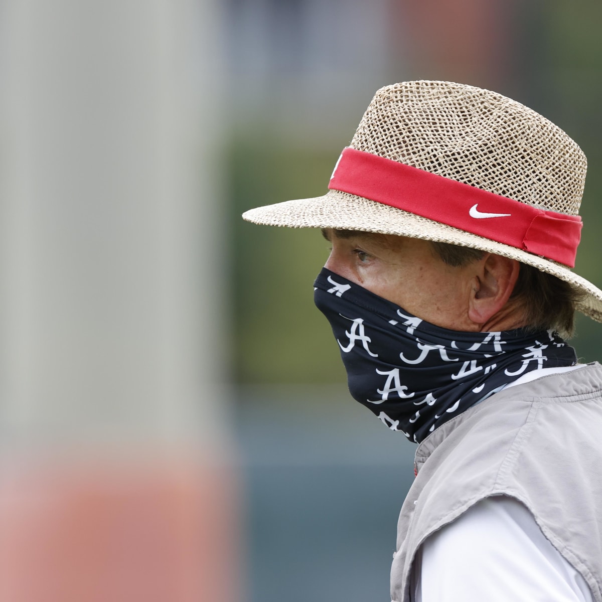 nick saban alabama straw hat