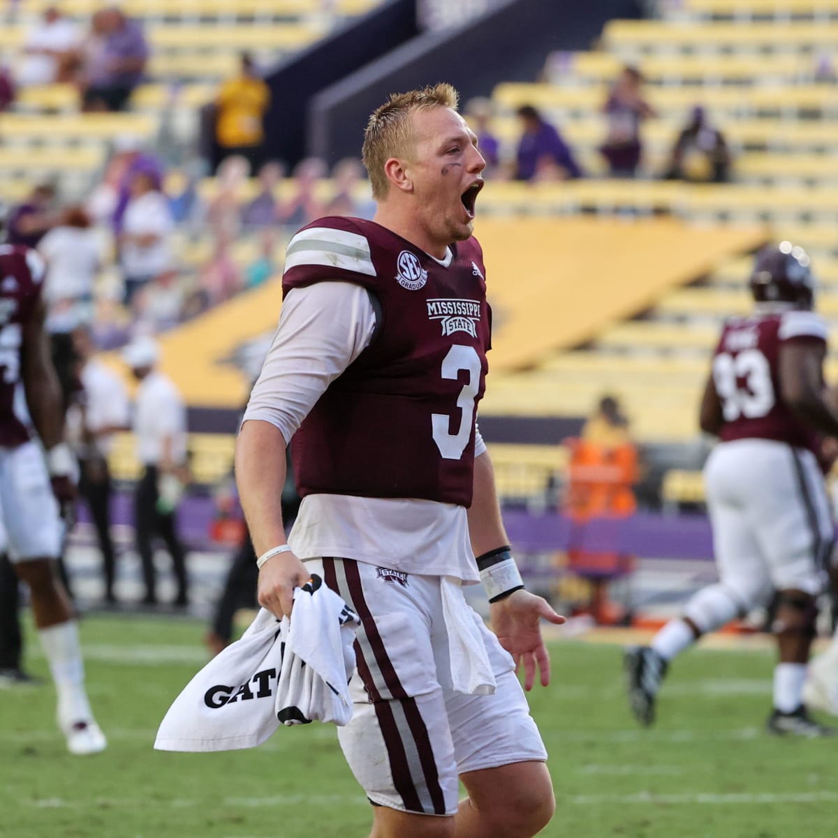 WATCH: Mississippi State's K.J. Costello discusses his record