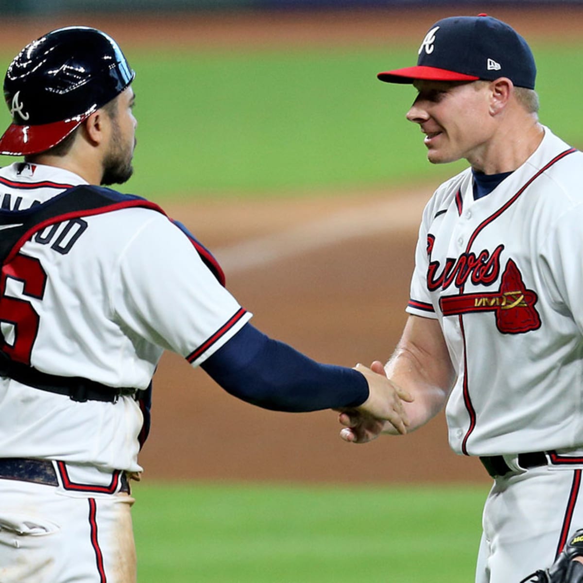 Braves pitcher Mark Melancon casually catching this Ozzie Albies bomb  mid-bullpen warm-up is your highlight of the night, This is the Loop