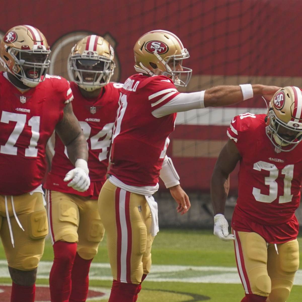 San Francisco 49ers running back Raheem Mostert (31) runs against