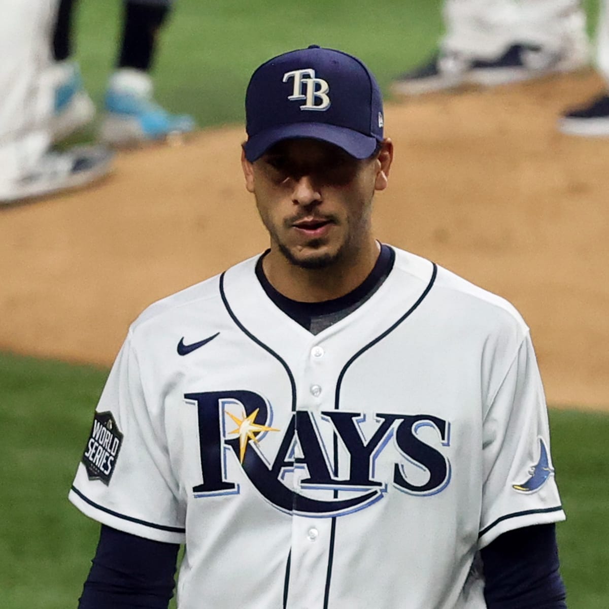 Charlie Morton recording three World Series outs after getting his